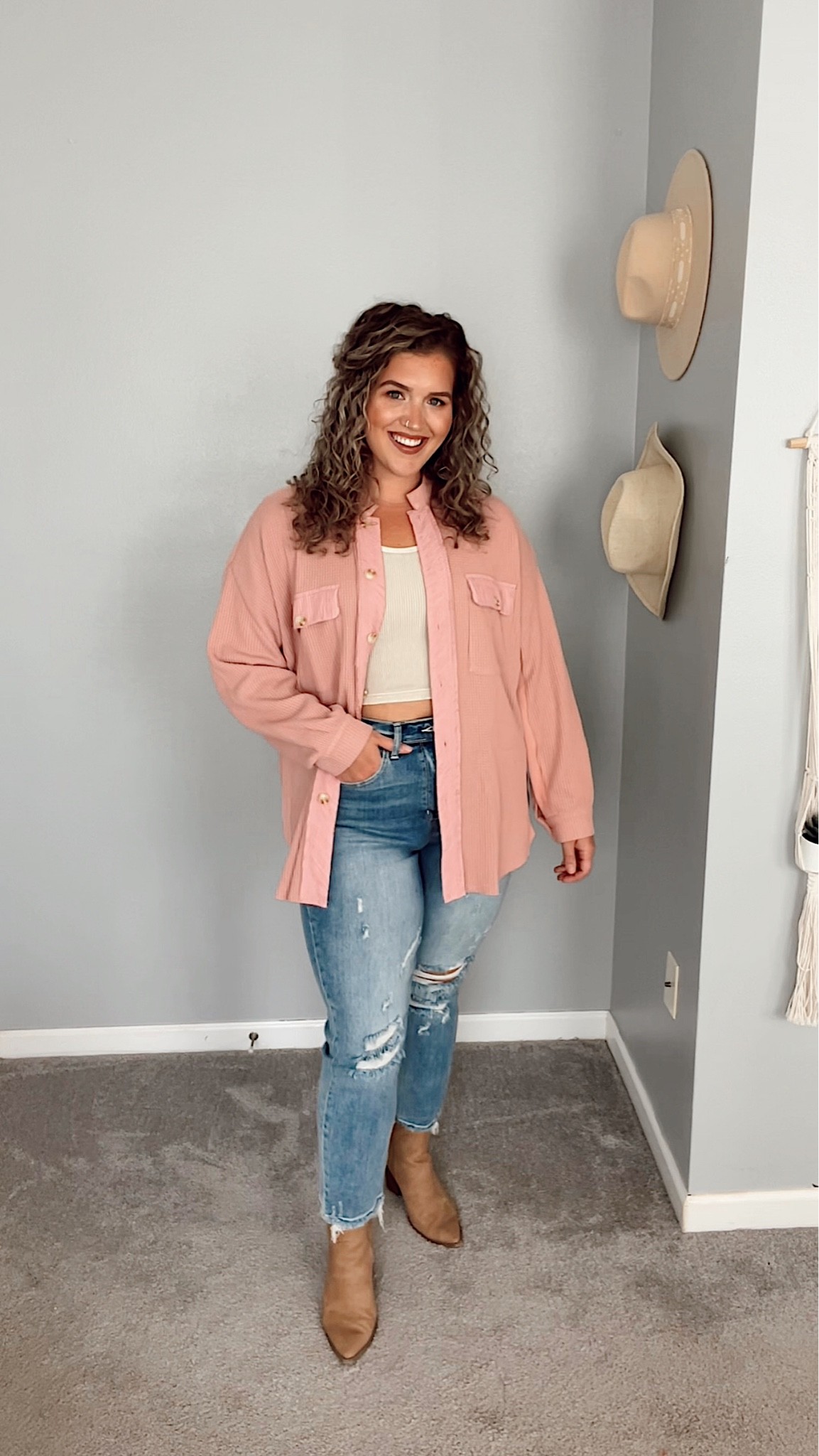 Casual outfit idea for Fall transition style, crop top, colored shacket, jeans + boots 🍂
Shacket: L
Top: M/L
Jeans: Judy Blue, size 13 
#amazonfashion #midsizeoutfits #fallfashion #fallstyle #athleticdress #croptop #jeans #denim #boots #booties #brownboots #casualoutfit #casualstyle #ootd #everydaystyle #shacket #curvyfashion #affordablefashion 

#LTKstyletip #LTKcurves #LTKSeasonal