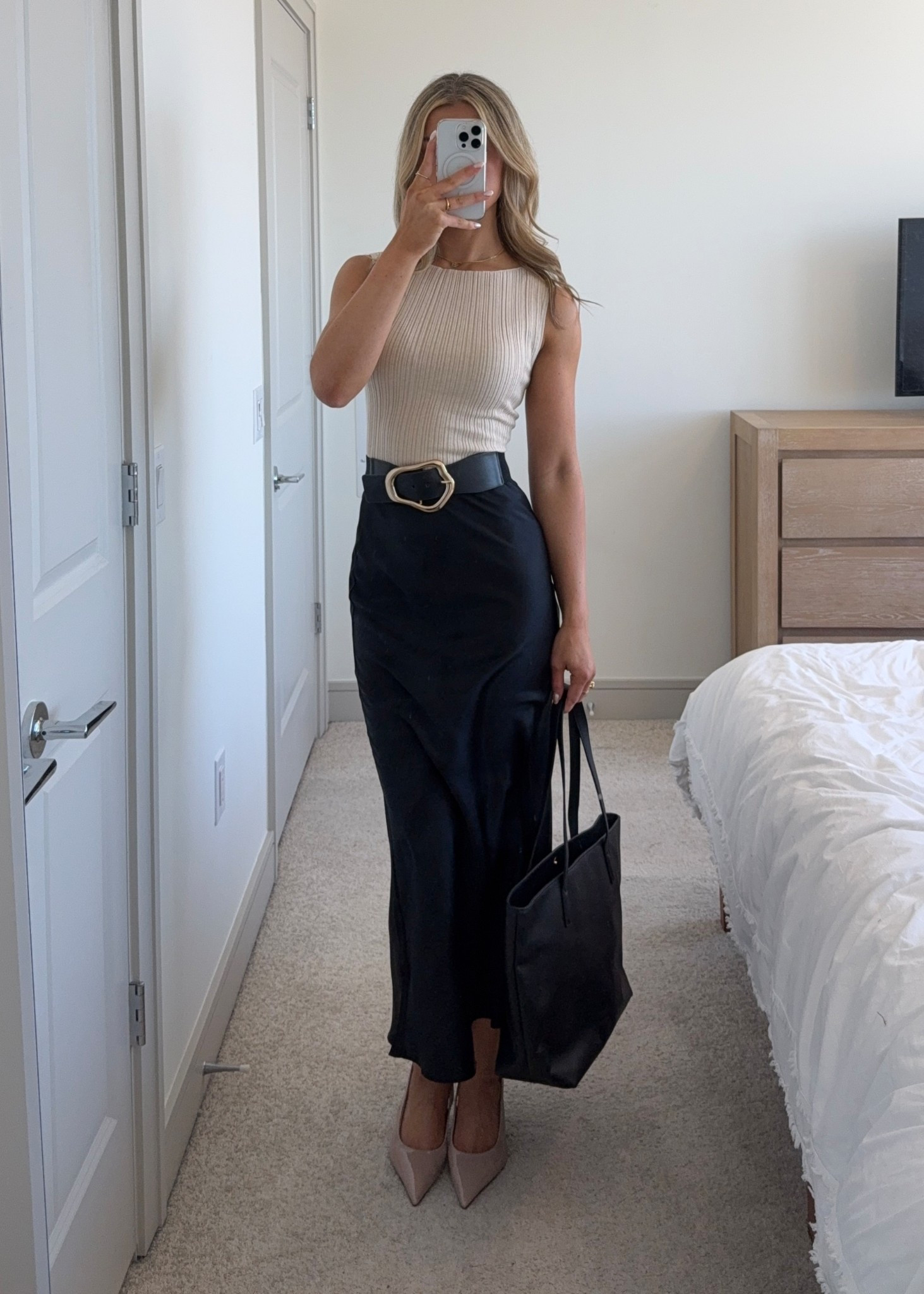 office outfit styling silk black maxi skirt 👩🏼‍💼💼

#LTKootd #LTKWorkwear