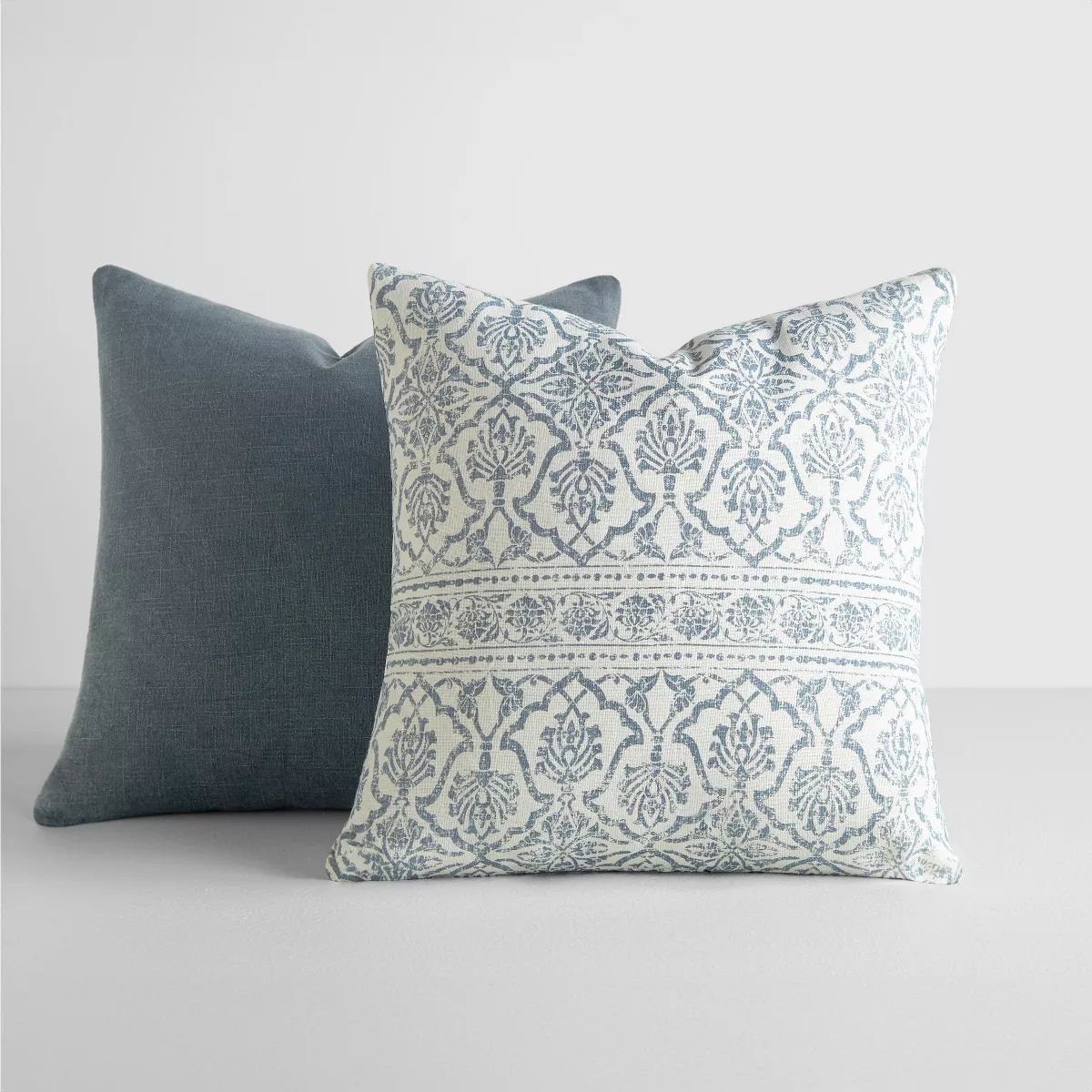 2-Pack Cotton Slub Navy Antique Floral Throw Pillows and Pillow Inserts Set - Becky Cameron, Anti... | Target