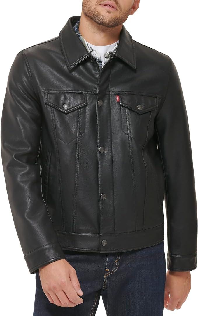 Levi's Men's Faux Leather Classic Trucker Jacket | Amazon (US)