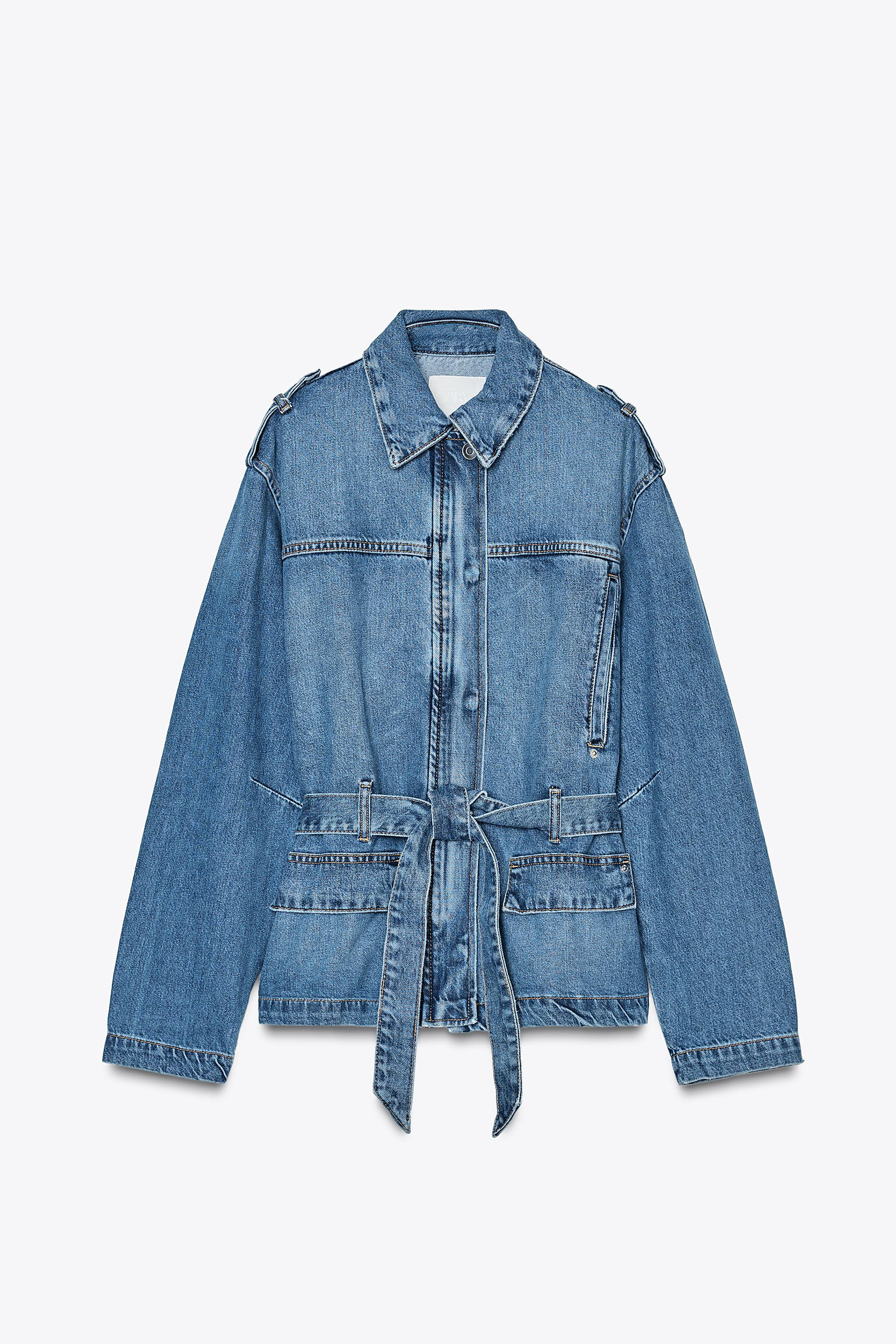 TRF DENIM JACKET WITH BELT | Zara UK