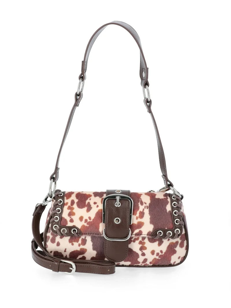 No Boundaries Women's Shoulder Bag, Brown Cow - Walmart.com | Walmart (US)