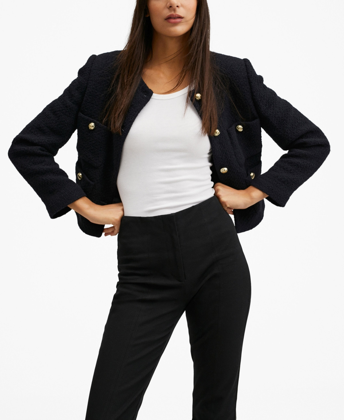 Mango Women's Pocket Tweed Jacket | Macys (US)