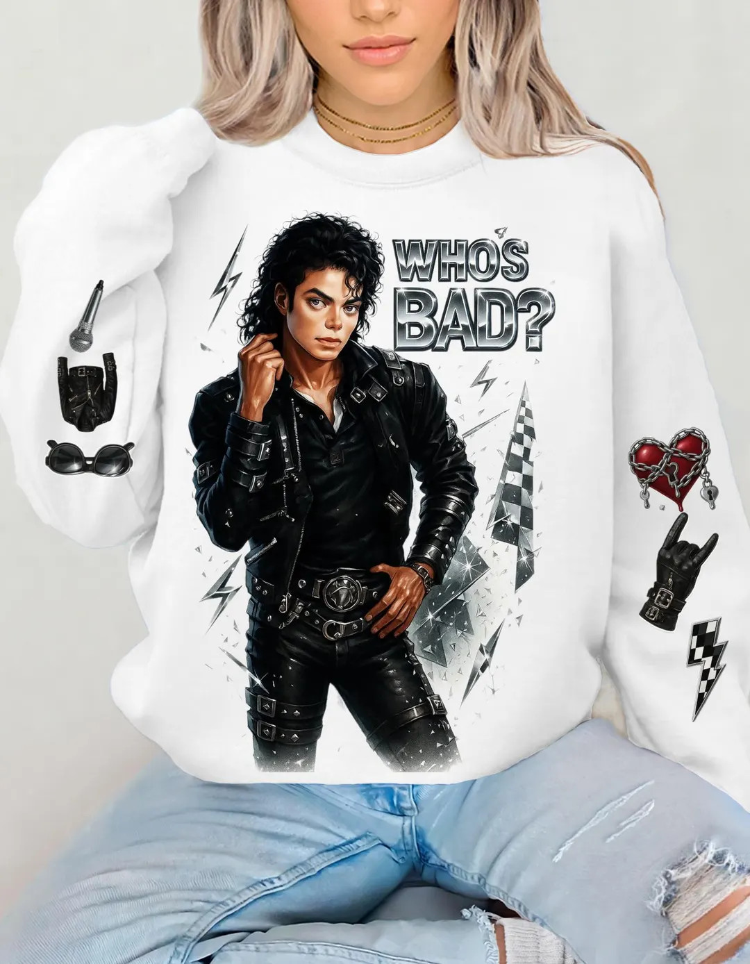 Mj parody Sweatshirt: King of Pop, Who's Bad Crewneck | Etsy (US)