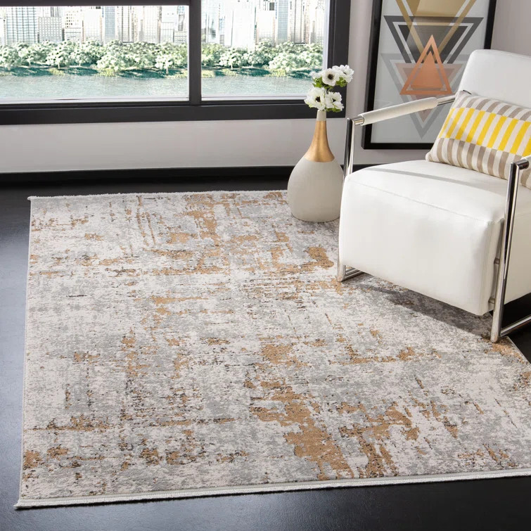 Broadway Grey/Gold Rug | Wayfair North America