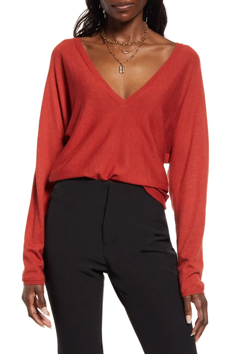 V-Neck Dolman Sleeve Sweater | Nordstrom