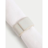 M&S Collection Set of 4 Ceramic Napkin Rings - Natural, Natural | Marks & Spencer (UK)