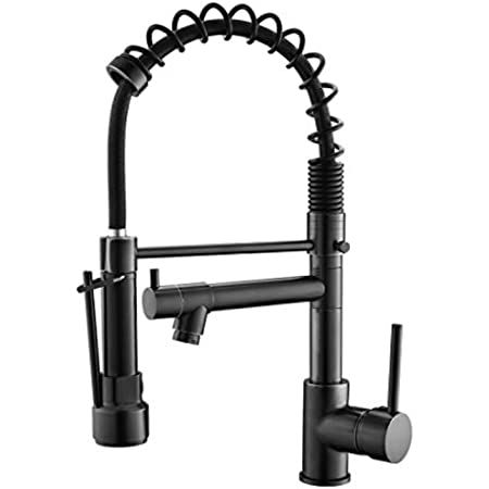 Kitchen Faucet, Kitchen Faucets with Pull Down Sprayer WEWE Sus304 Stainless Steel Matte Black Indus | Amazon (US)