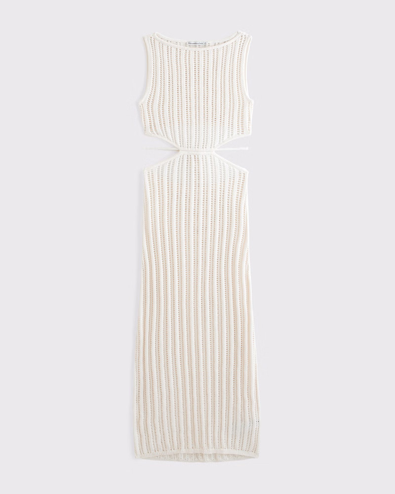 Abercrombie & Fitch Women's Crochet-Style Cutout Maxi Dress Coverup in Cream - Size XXS | Abercrombie & Fitch (US)
