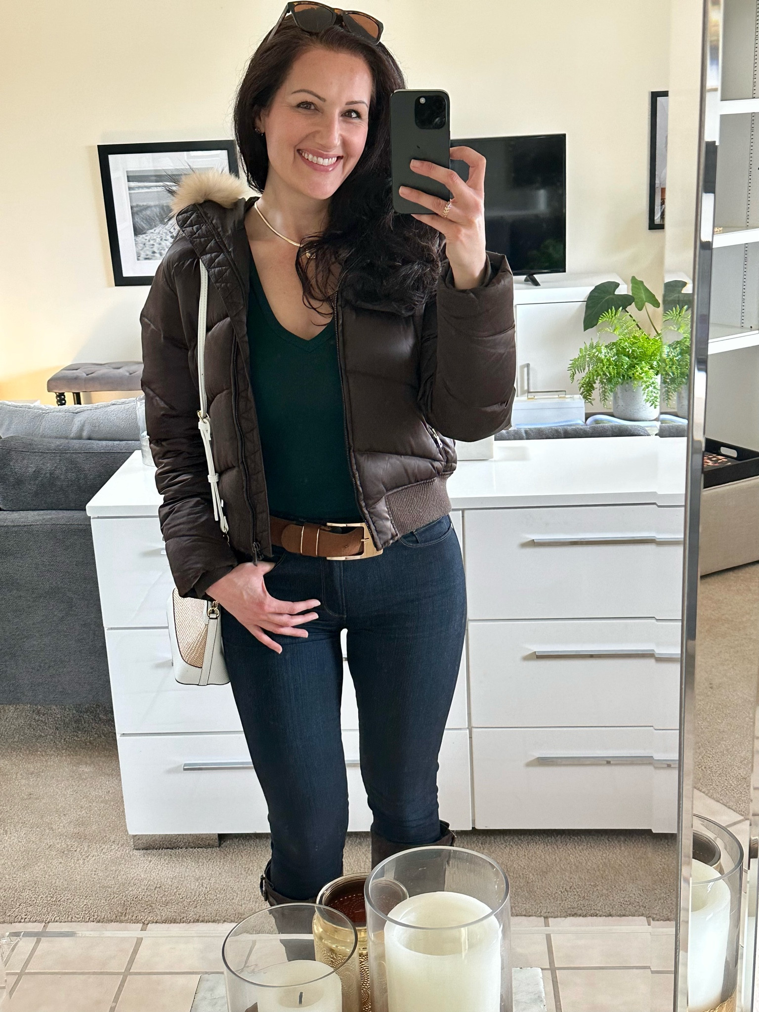 For chilly evenings I’m all about a cute puffer jacket, skinny jeans & riding boots, and a fitted long sleeve tee. 

#LTKunder100 #LTKstyletip #LTKSeasonal