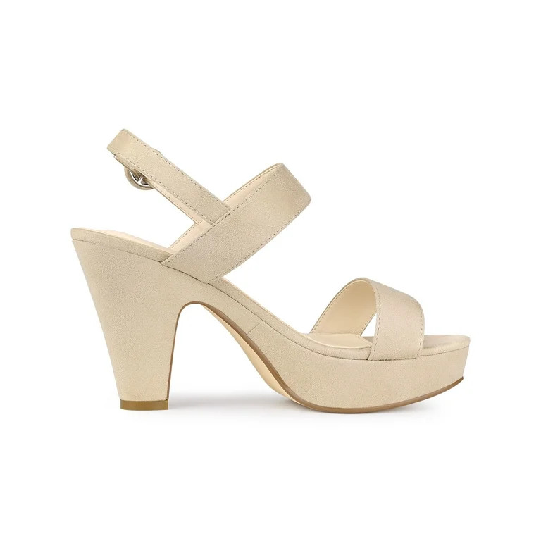 Allegra K Women's Slingback Platform Chunky Heeled Sandals | Walmart (US)