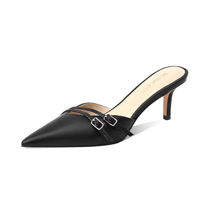 Women’ Kitten Heels Mules Pointed Closed Toe Vintage Heels Sexy Pointy Studded Heeled Sandals f... | Amazon (US)