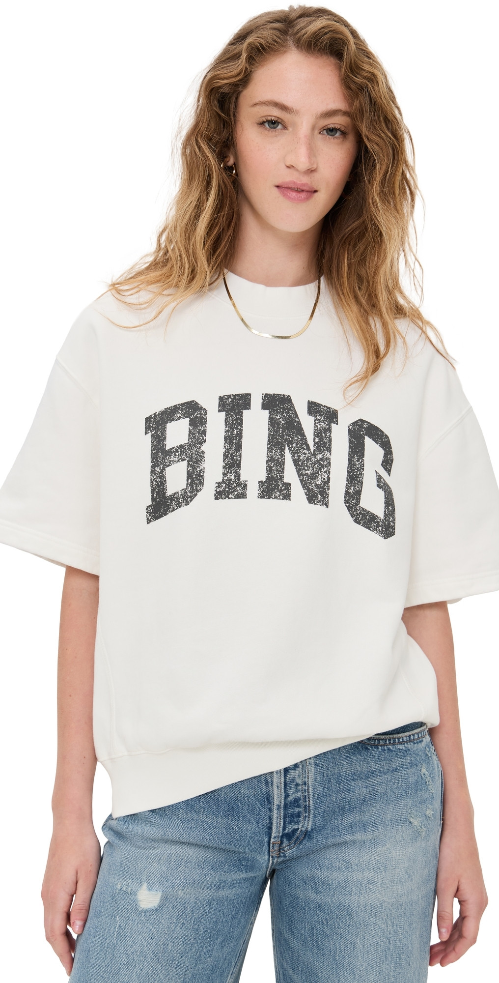 ANINE BING Jay Sweatshirt Bing Off White S | Shopbop