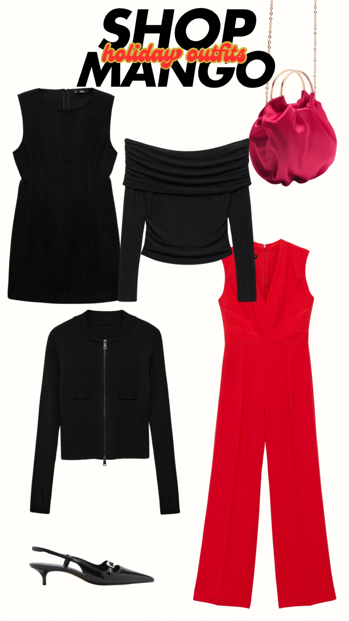 Holiday outfits, jumpsuit, mini dress, purse, mango 

#LTKParties #LTKFindsUnder100 #LTKHoliday