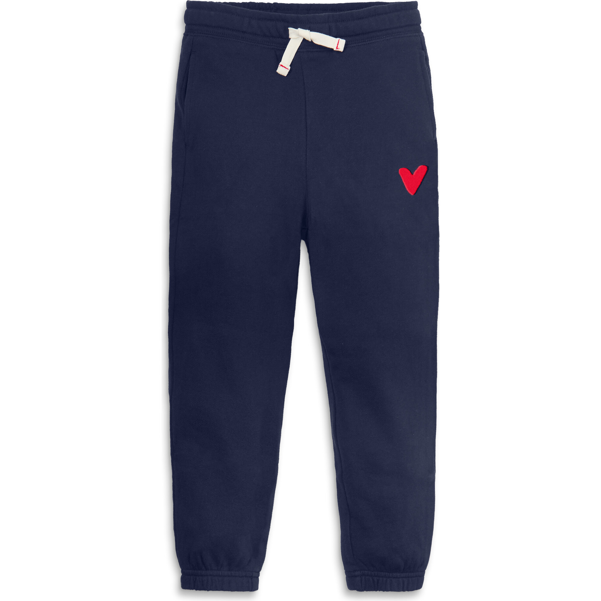 Kids Embroidered Heart Sweatpant, Navy | Maisonette