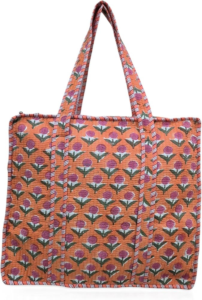 COTSILER Women Tote Bags Lightweight 18x16 Zipper Travel Bag Purse Cotton Shoulder Tote Bags For ... | Amazon (US)