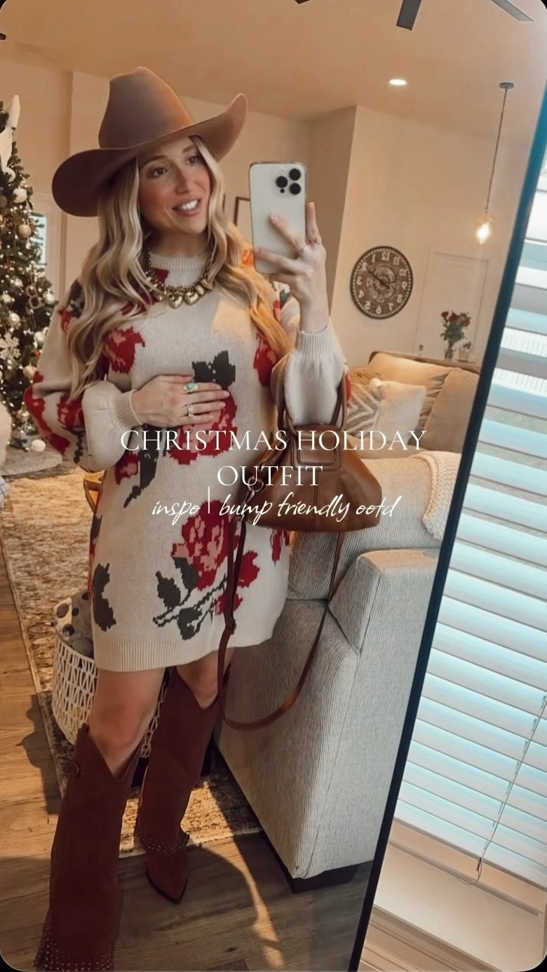 Holiday outfit inspo for Christmas Eve + church service 🎄✨ 

This floral dress from VICI is the perfect mix of modest, feminine, and festive — plus it’s totally bump-friendly for second-and third trimester mamas. 

If you’re looking for Christmas photoshoot outfits or Christmas dinner looks, this one is stunning. Use code kerstyn35 at checkout 🤍 #VICI #HolidayOutfitIdeas #ChristmasStyle

#LTKBump #LTKHoliday #LTKootd