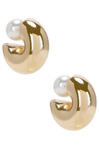 8 Other Reasons Pearl Huggie Earring in Gold from Revolve.com | Revolve Clothing (Global)