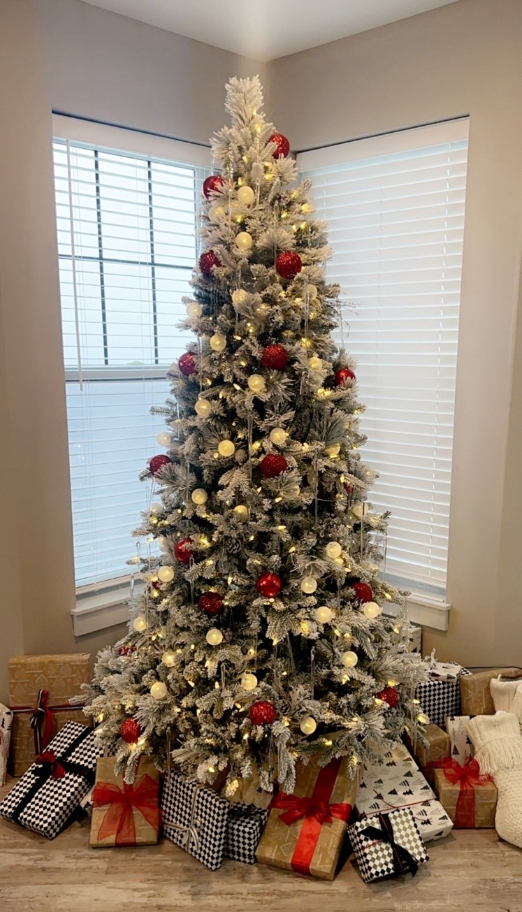 Flocked Christmas Tree
Can adjust to colored or white lights

#LTKHome #LTKSeasonal #LTKHoliday