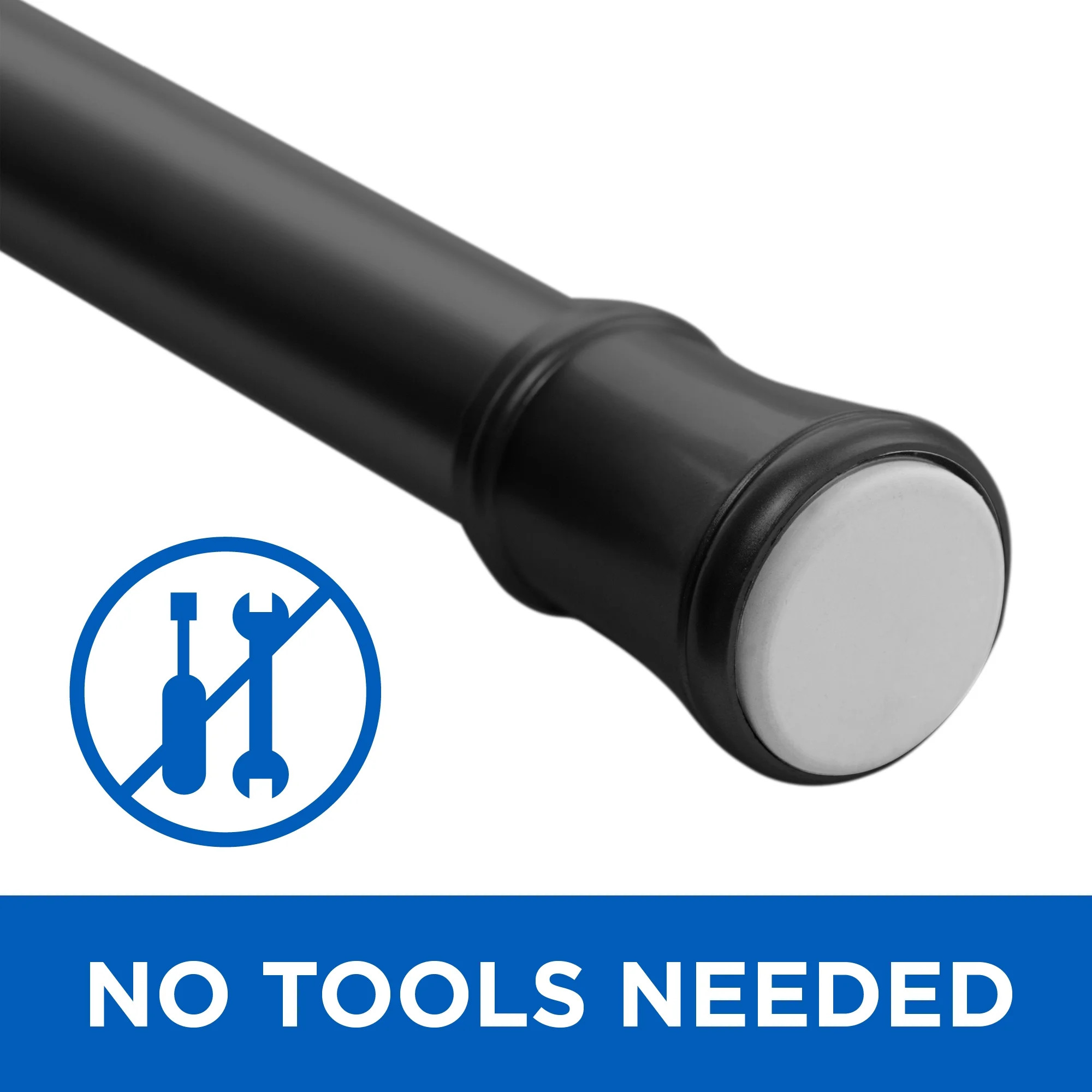 Mainstays Adjustable Tension Window Curtain Rod, 46" - 84",  with 1" Diameter, Black - Walmart.co... | Walmart (US)