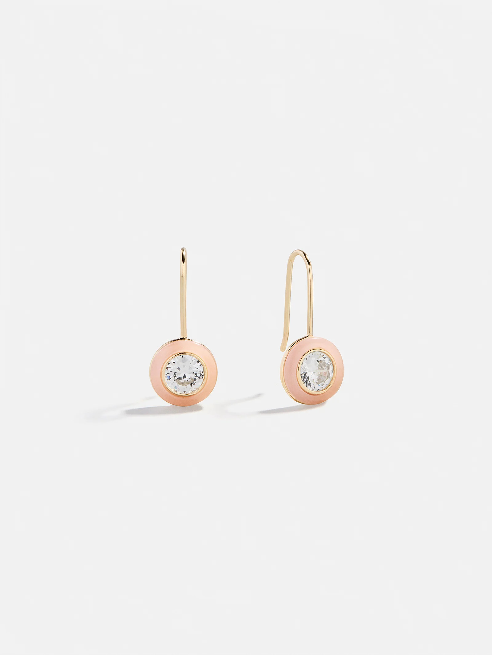 Fallon 14K Gold Semi-Precious Earrings - Rose Quartz | BaubleBar