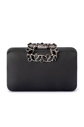olga berg Margalit Crystal Lock Clutch in Black from Revolve.com | Revolve Clothing (Global)