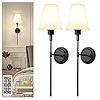 DORESshop Battery Operated Wall Sconce Set of 2, Wireless Wall Light Easy to Install, 7 Color Rec... | Amazon (US)
