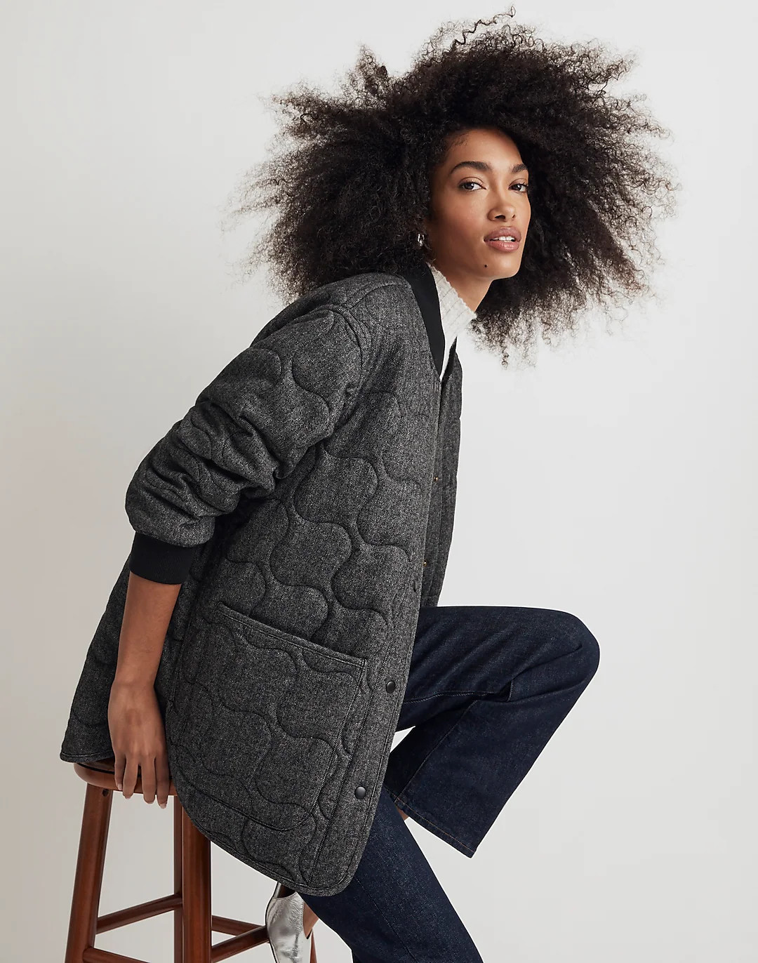 Quilted Oversized Bomber Jacket | Madewell