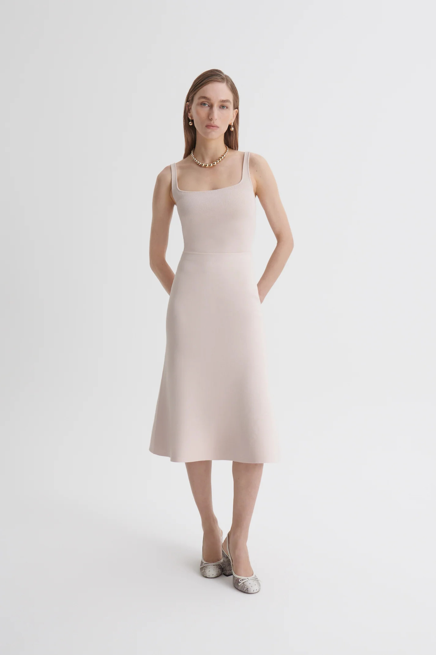 CREPE KNIT SQUARE CAMISOLE - ICE.PINK - Scanlan Theodore | Scanlan Theodore AU
