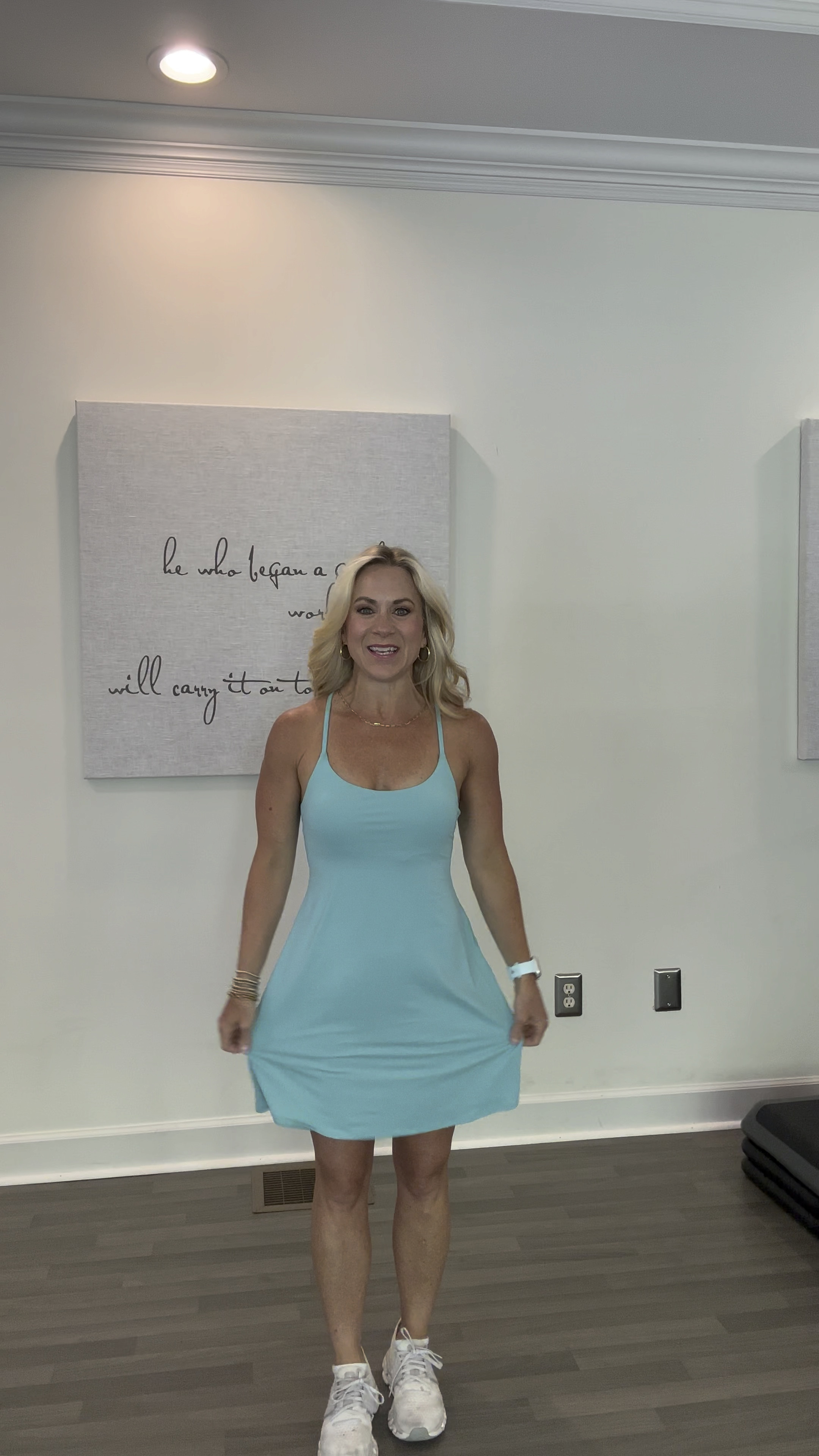 Active wear dress with built in bikers & pockets! Soft and supportive material 🩵

#LTKActive #LTKfindsunder50 #LTKfitness