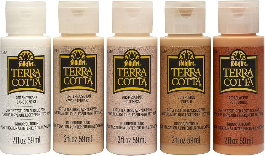 FolkArt Terra Cotta Acrylic Paint Set of 5, Essentials 2 fl oz Assorted Matte Finish Colors For P... | Amazon (US)