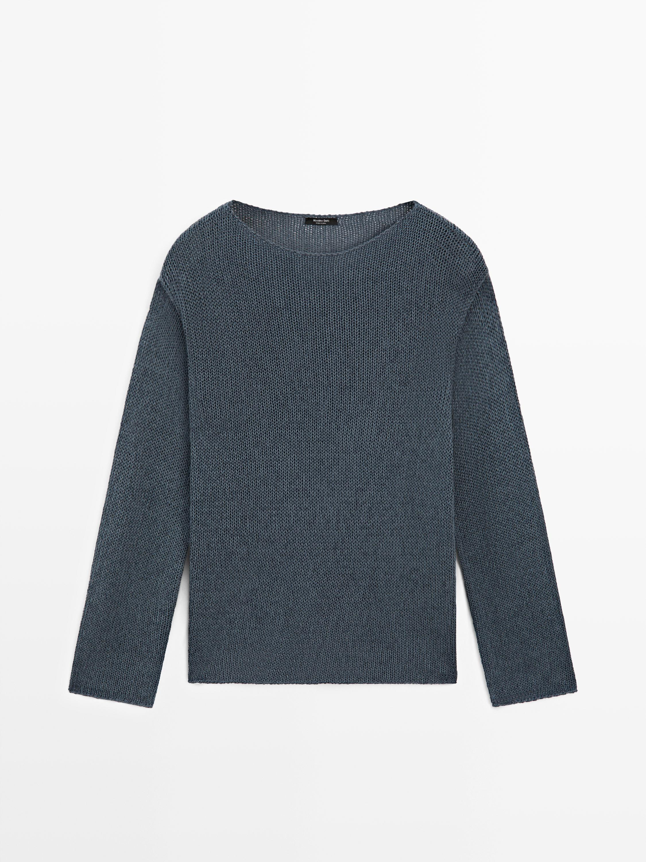Cotton blend cutwork sweater | Massimo Dutti UK