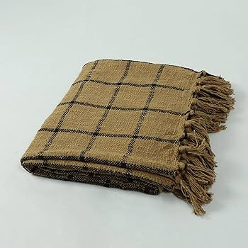 Cotton Woven Throw Blanket - Washed Soft Lightweight Blanket for All Season - Breathable and Skin... | Amazon (US)