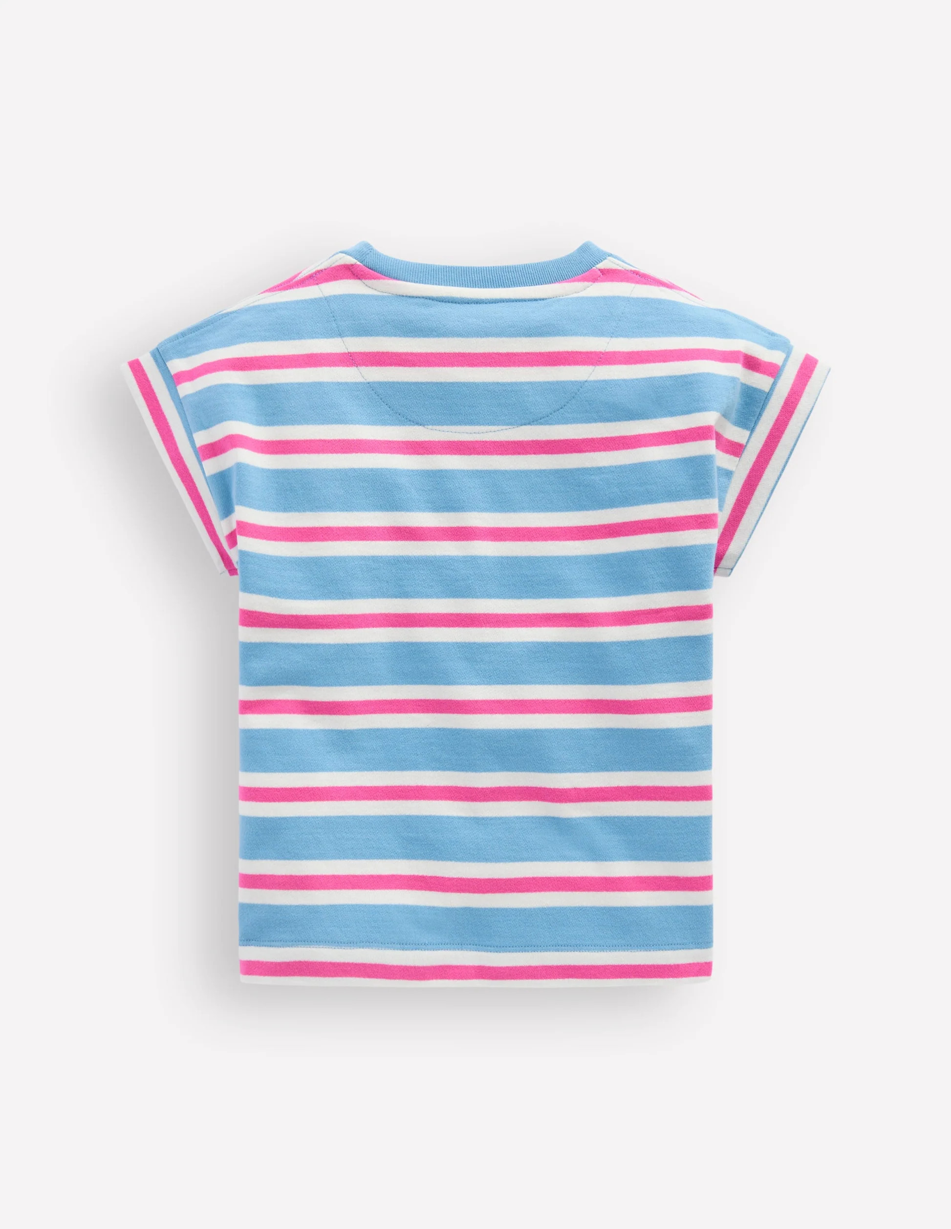 Short Sleeve Sweat Top-Blue Stripe | Boden (US)