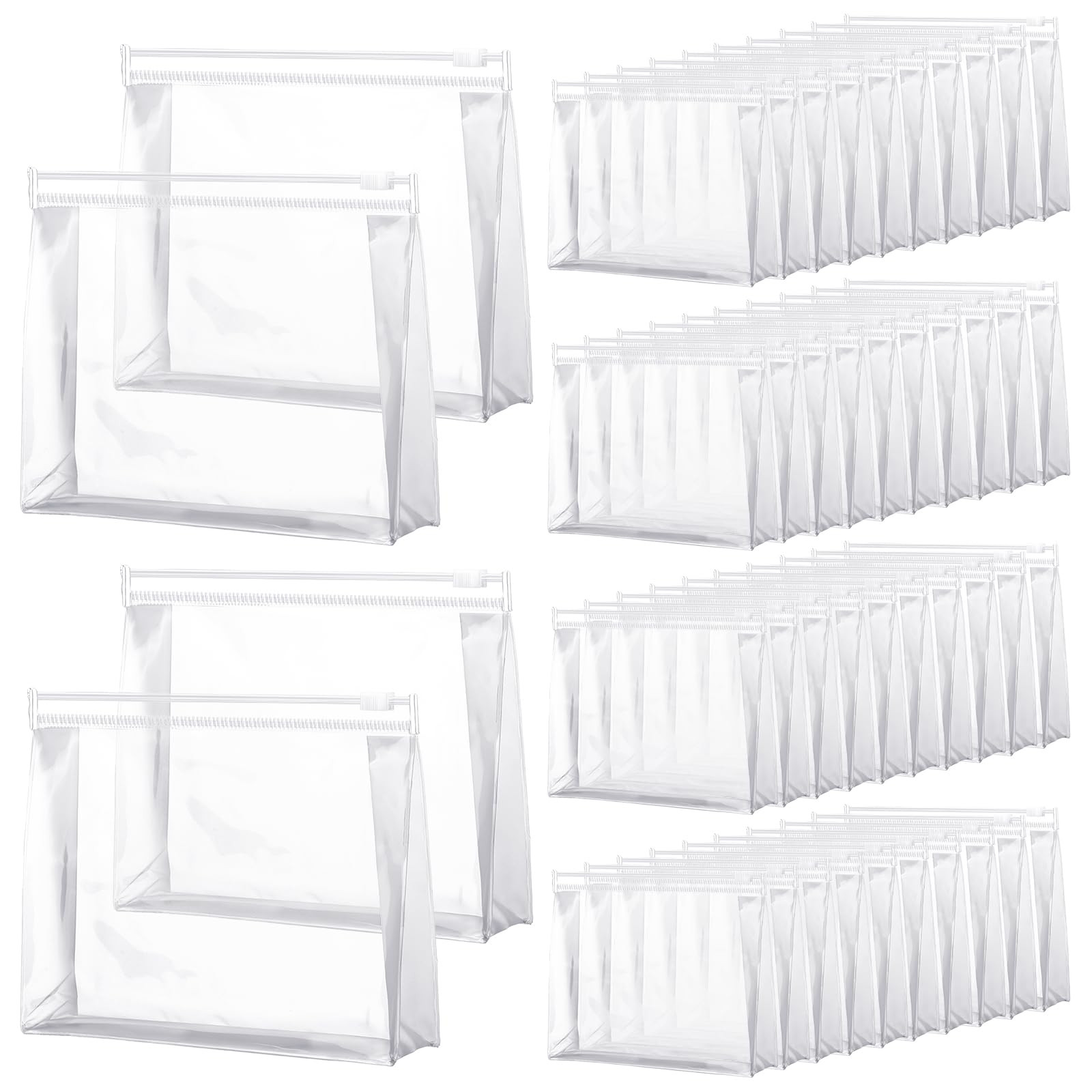 Xuniea 50 Pieces Mini Clear Makeup Bag Small Clear Zipper Pouch Travel Bag for Toiletries Plastic... | Amazon (US)