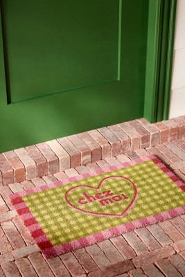 Chez Moi Gingham Coir Printed Doormat | Anthropologie (US)