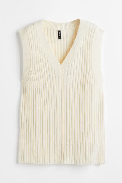 Oversized rib-knit sweater vest | H&M (UK, MY, IN, SG, PH, TW, HK)