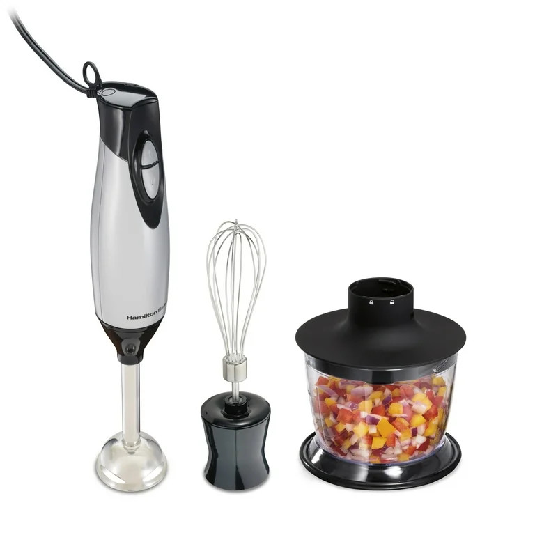 Hamilton Beach Immersion Hand Blender for Kitchen with Blending Wand, Whisk & Chopping Bowl, Silv... | Walmart (US)