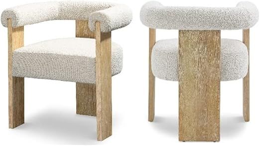 Meridian Furniture Barrel Collection Mid-Century Modern Dining Chair, Solid Wood Finish, Rich Bou... | Amazon (US)