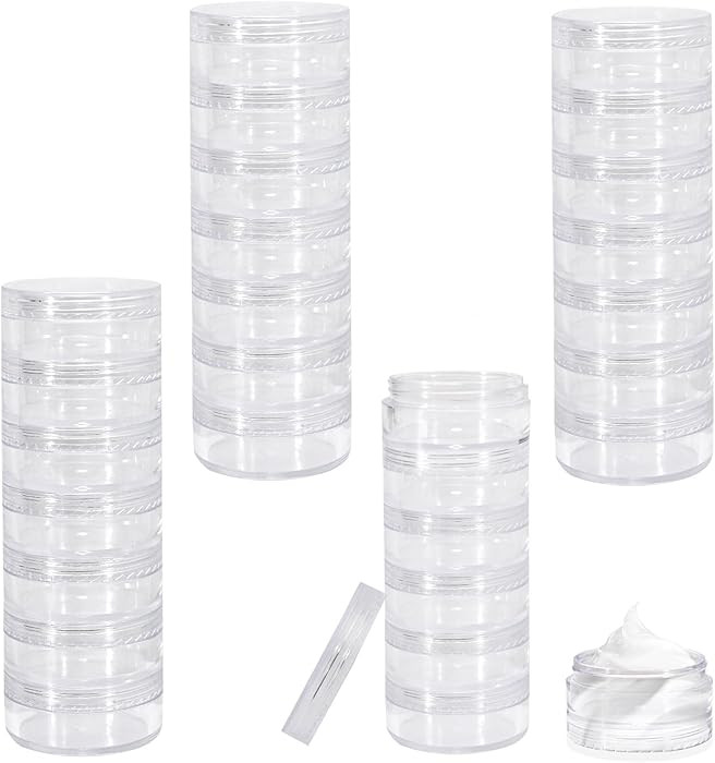 28pc Stackable Travel Containers - 0.35oz Leakproof Sample Containers with Lids and Labels for Cr... | Amazon (US)