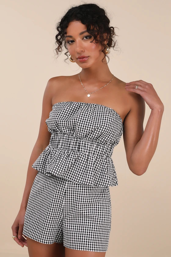 Daisley Black and White Gingham Shorts | Lulus