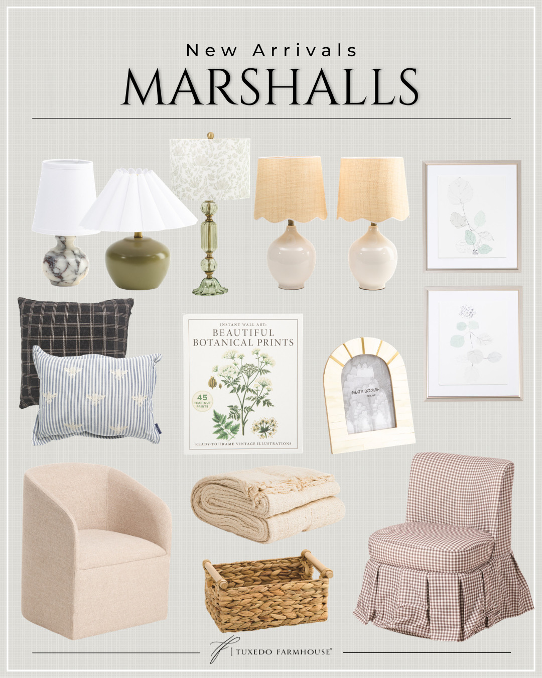 I may have gone in for one thing, but somehow these charming new Marshalls finds all came home with me. 🤍 From pretty lamps and botanical artwork to cozy accent chairs, woven baskets, and timeless textiles, these pieces bring that collected, cottage-inspired look I love. Which find would you be taking home first?

#LTKHome #MarshallsFinds #HomeDecor #CottageStyle #NeutralDecor #DecorFinds #HomeInspo #ClassicStyle 

 #LTKSeasonal #LTKHome #LTKSaleAlert