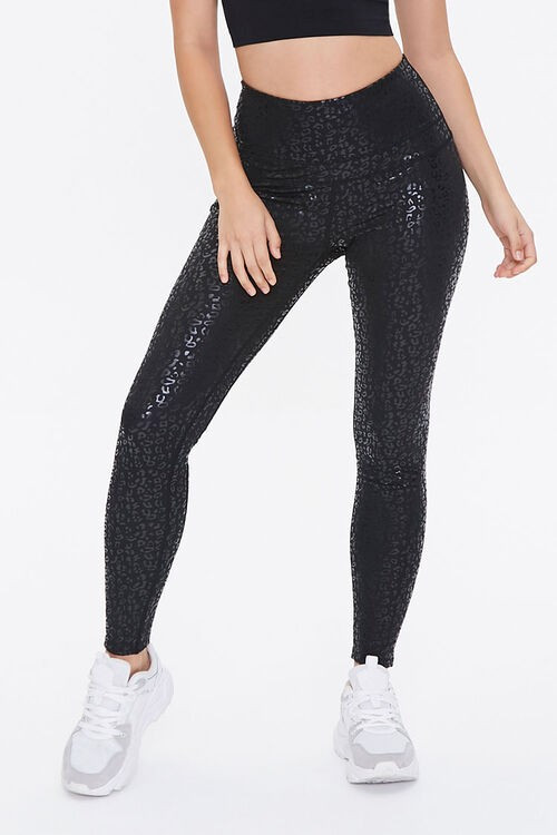 Active Monochrome Leopard Print Leggings | Forever 21 (US)