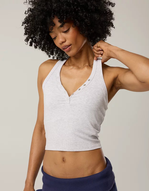 OFFLINE By Aerie Thumbs Up Heavyweight Henley Tank Top | Aerie