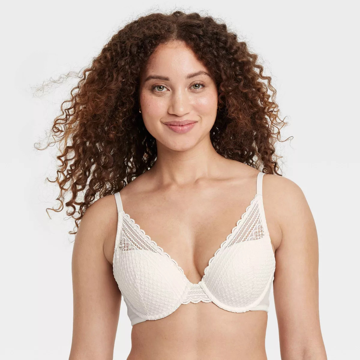 Women's Lace Push-Up Plunge Bra - Auden™ White 34B | Target