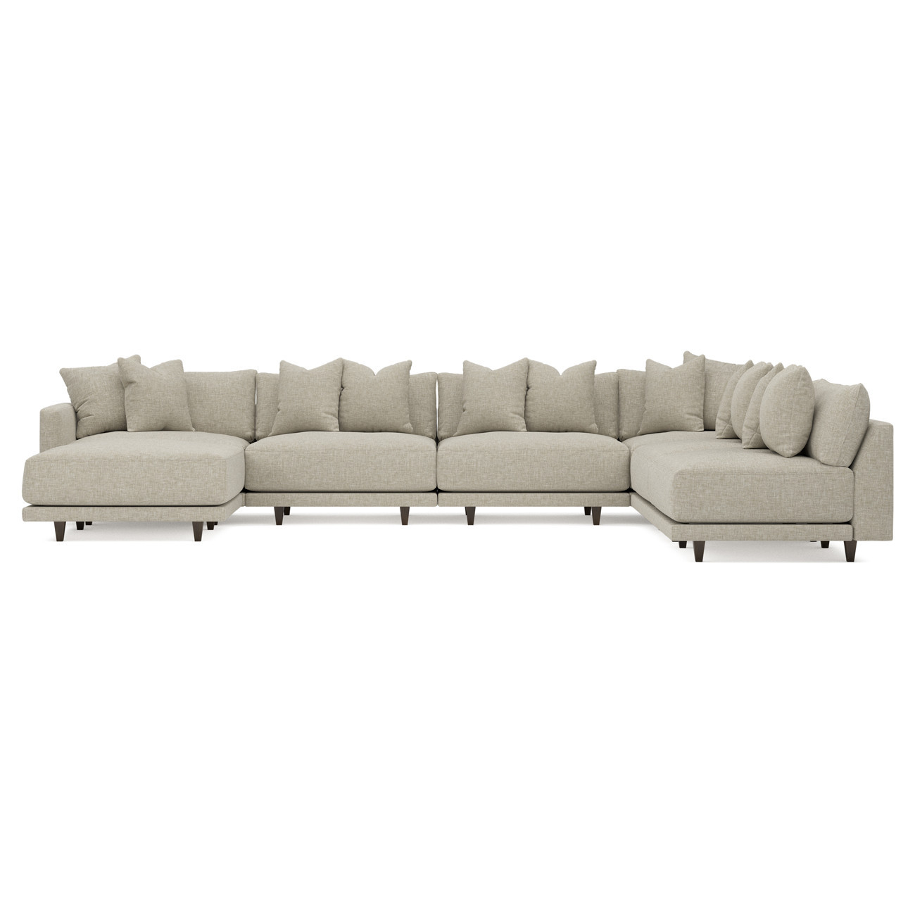Toulouse Baby Fawn Performance Modular 7-Piece Corner Sectional With Ottoman - Left End - 171 | Kathy Kuo Home