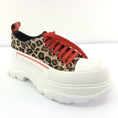 Alexander McQueen Leopard Print Tread Slick Low Top Sneakers Size 38 New $890 | eBay US