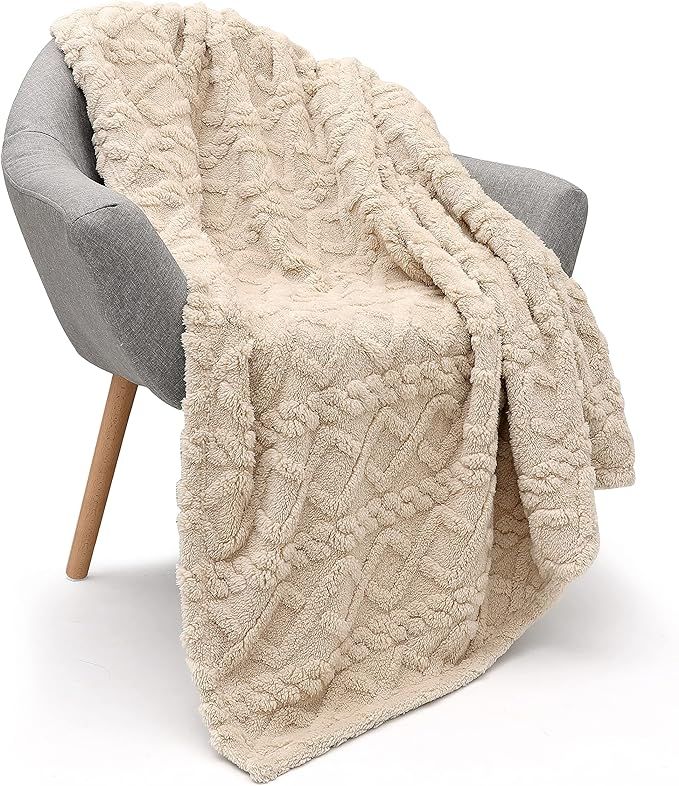 Sherpa Fleece Throw Blanket-3D Stylish Design, Super Soft,Fluffy,Warm,Cozy,Plush,Fuzzy for Couch ... | Amazon (US)