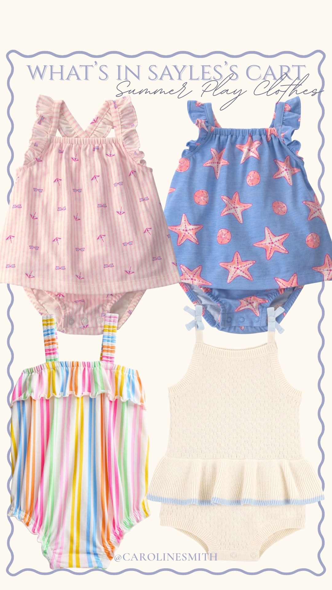 What’s in Sayles’s cart- summer play clothes


Baby girl, Carter’s, Walmart finds, Walmart, girl clothes, mom life, affordable style @Carters