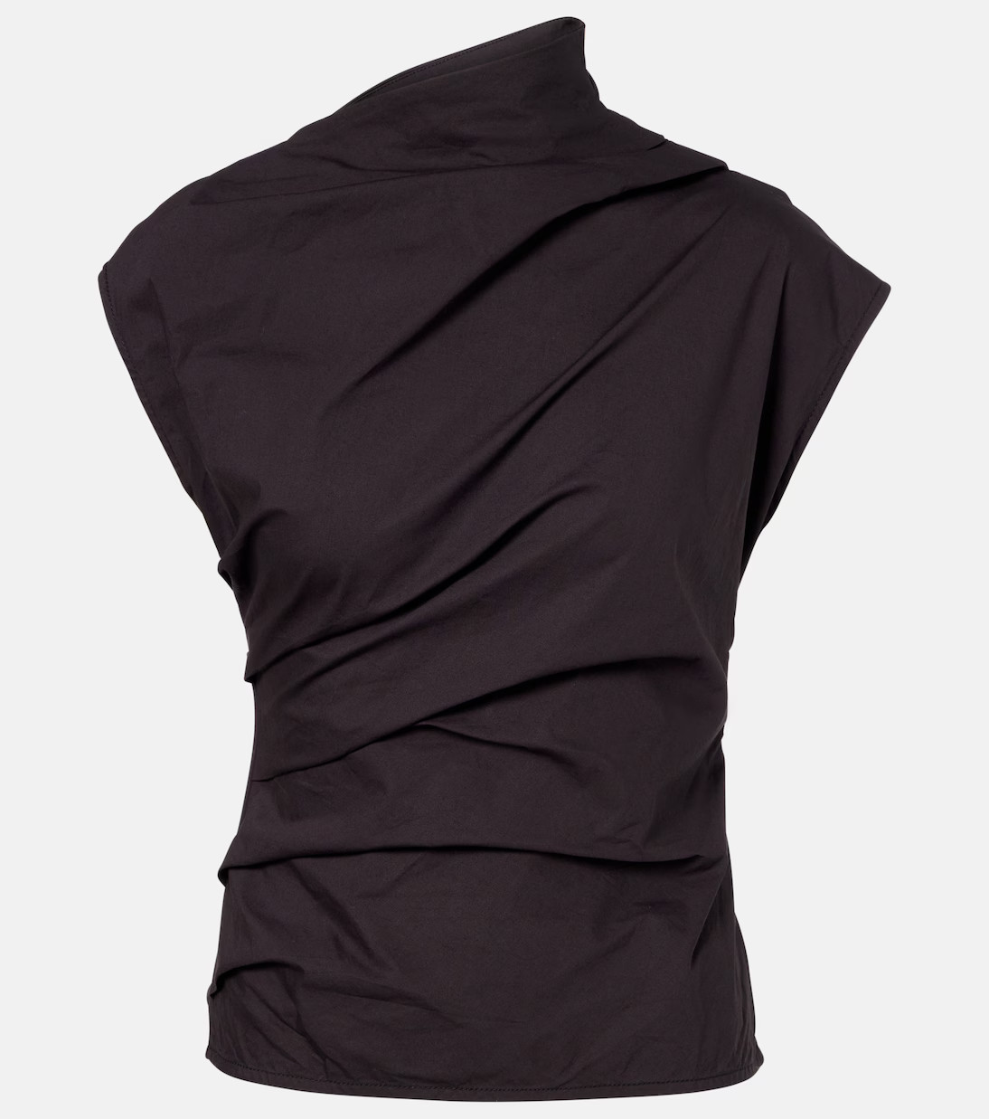 Ruched cotton-blend top | Mytheresa (UK)